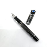 Aurora "Europa" Optima Marbled Charcoal & Gray Limited  Edition Fountain Pen - Fine 18kt Gold Nib