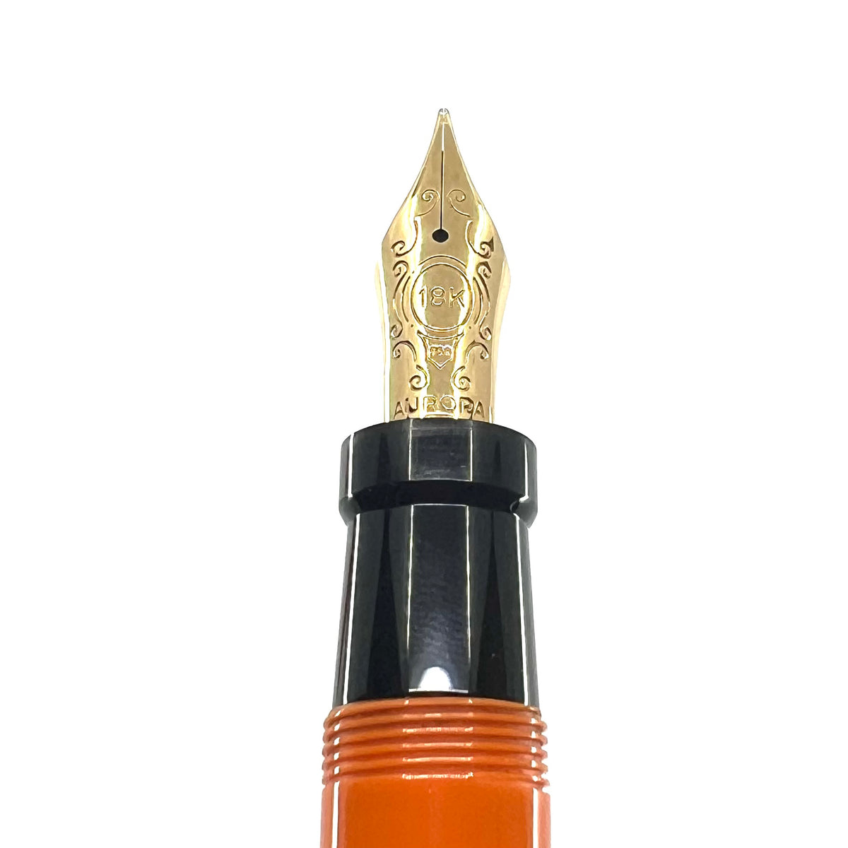 Aurora Internazionale Glittered Orange Auroroloide Limited Edition  Fountain Pen  - Fine 18kt  Gold Nib