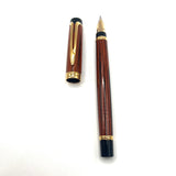 Waterman Liaison Black/Orange Woodgrain Fountain Pen-  Medium 18kt Gold Nib
