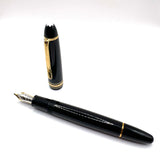 Montblanc #146 Black Resin LeGrand Meisterstuck Fountain Pen - Semi-Flex Double Broad Stub-like 18kt Gold Nib