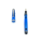 Pilot Custom 74 Blue Transparent Demonstrator Fountain Pen - Broad 14kt Gold Nib