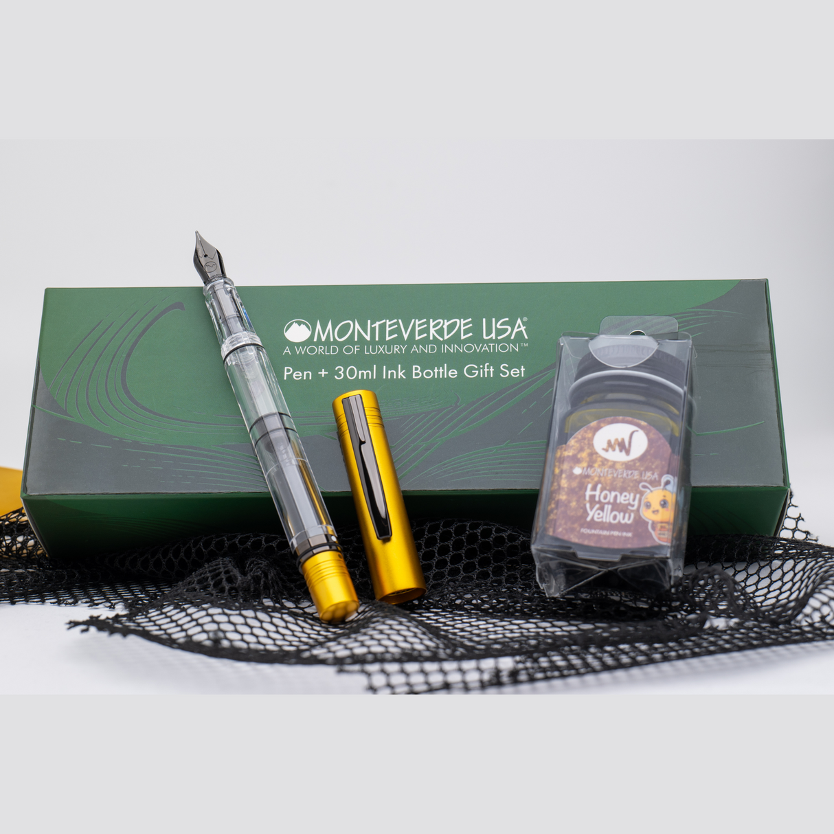 Monteverde MP1 Honey Yellow Fountain Pen + 30ml Ink Set