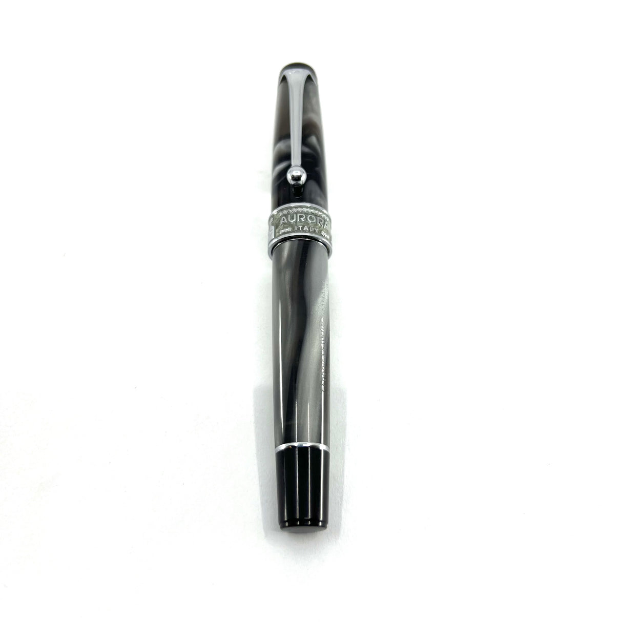 Aurora "Europa" Optima Marbled Charcoal & Gray Limited  Edition Fountain Pen - Fine 18kt Gold Nib