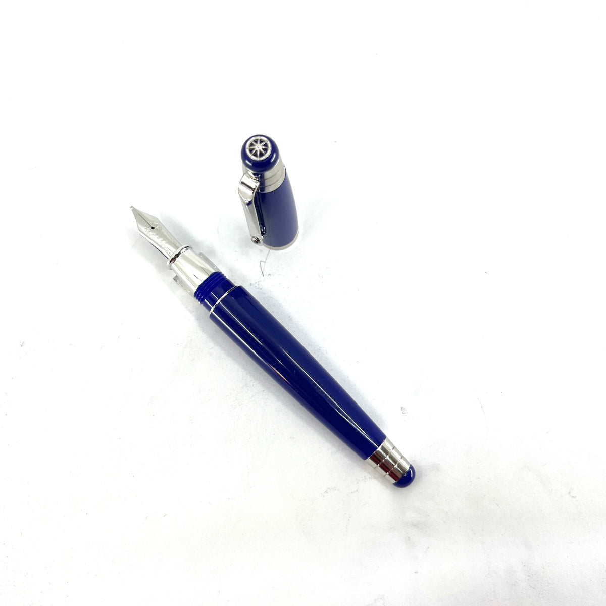 Signum (Italy) Royal Blue Fountain Pen  - Broad Stub-like 18kt Gold Nib