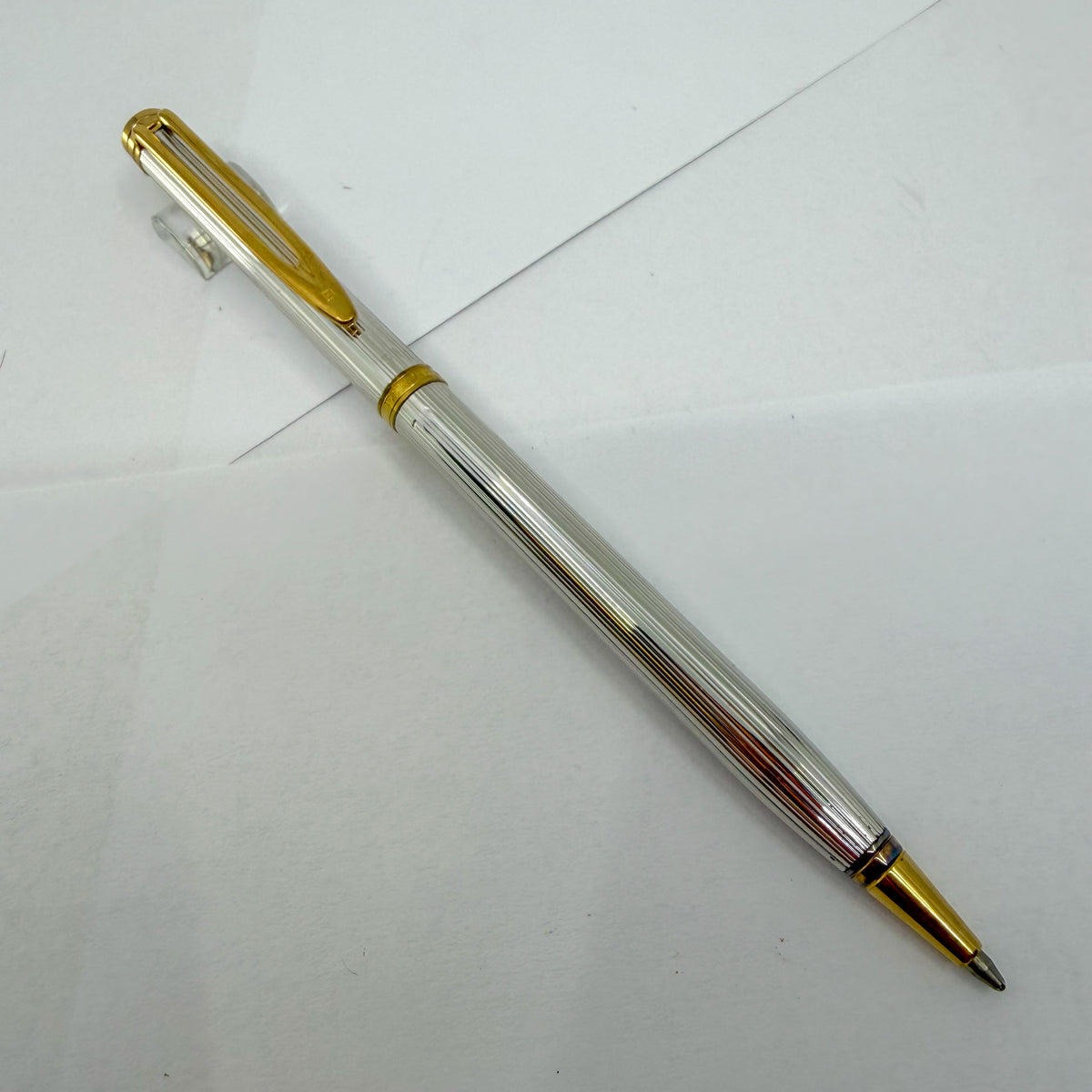 Waterman Gentleman Sterling Silver Ribbed Pattern Ballpoint  Pen