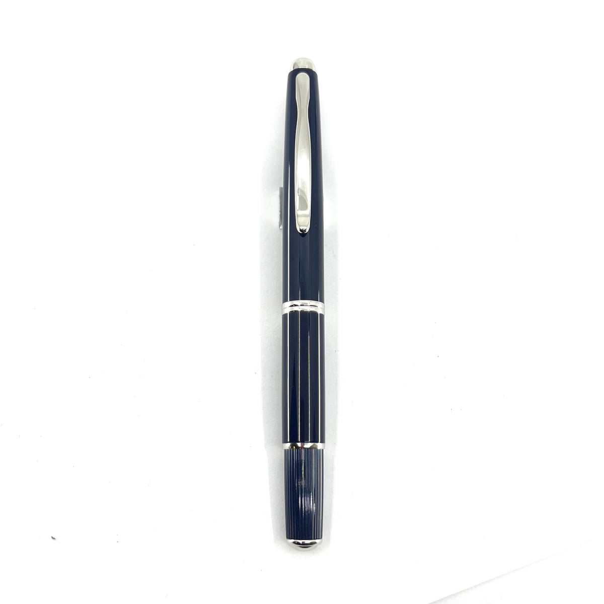 Pilot Dark Blue Fermo Retractable Nib Fountain Pen - Broad 18kt Gold Nib