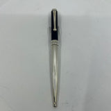 Montegrappa Ballpoint Pen with Dark Blue Cap & Sterling Silver Barrel and Trim