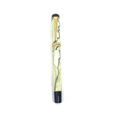 Parker Duofold International (Standard Size) Pearl & Black Fountain Pen - Broad Stub 18kt Gold Nib