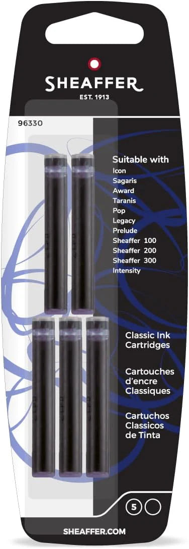 Sheaffer Ink Cartridges in Black (Pack of 5)