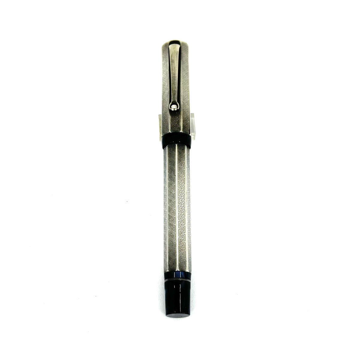 Montegrappa Privilege 8-Sided Sterling Silver Mid-Size Fountain Pen-Medium 18kt Gold Nib