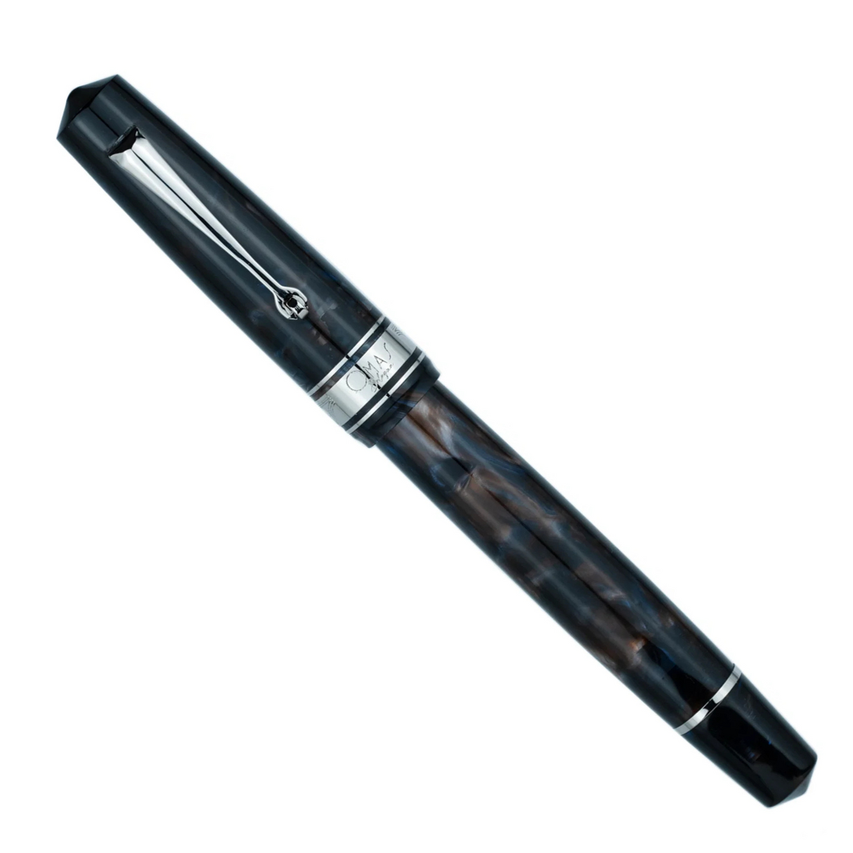 OMAS Bologna Fountain Pen Galassia Silver Trim