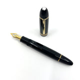 Montblanc Black Meisterstuck #149 Fountain Pen-Broad Oblique (Profile Of Left Foot) 18kt Gold Nib