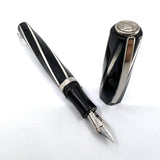 Visconti Black Divina Mid-Size Spiral Fountain Pen - Flexible Broad 23K Palladium Nib