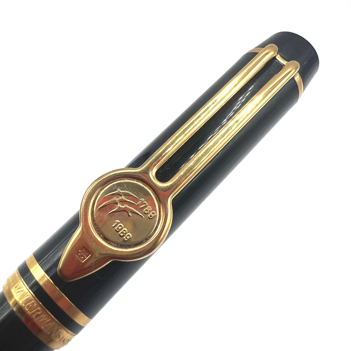 Waterman French Bi-Centennial  Ballpoint Pen - Smooth Black Lacquered
