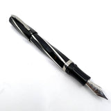 Visconti Black Divina Mid-Size Spiral Fountain Pen - Flexible Broad 23K Palladium Nib
