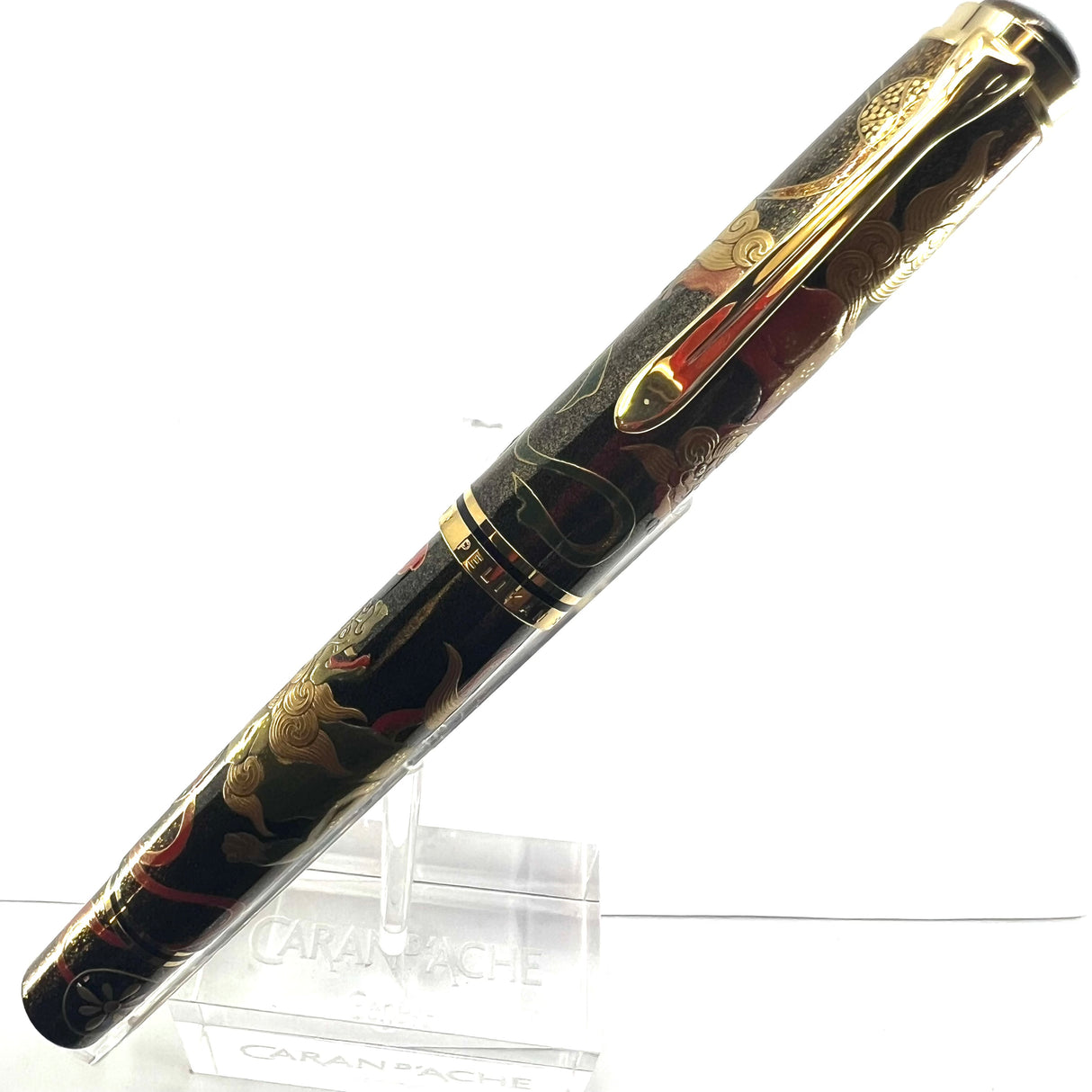 Pelikan Souveran M1000 Maki-e "Karajishi" Limited Edition Fountain Pen - #18 of 88 Pieces - Fine 18kt Gold Nib -  Complete Boxes & Booklets - MINT & RARE!!