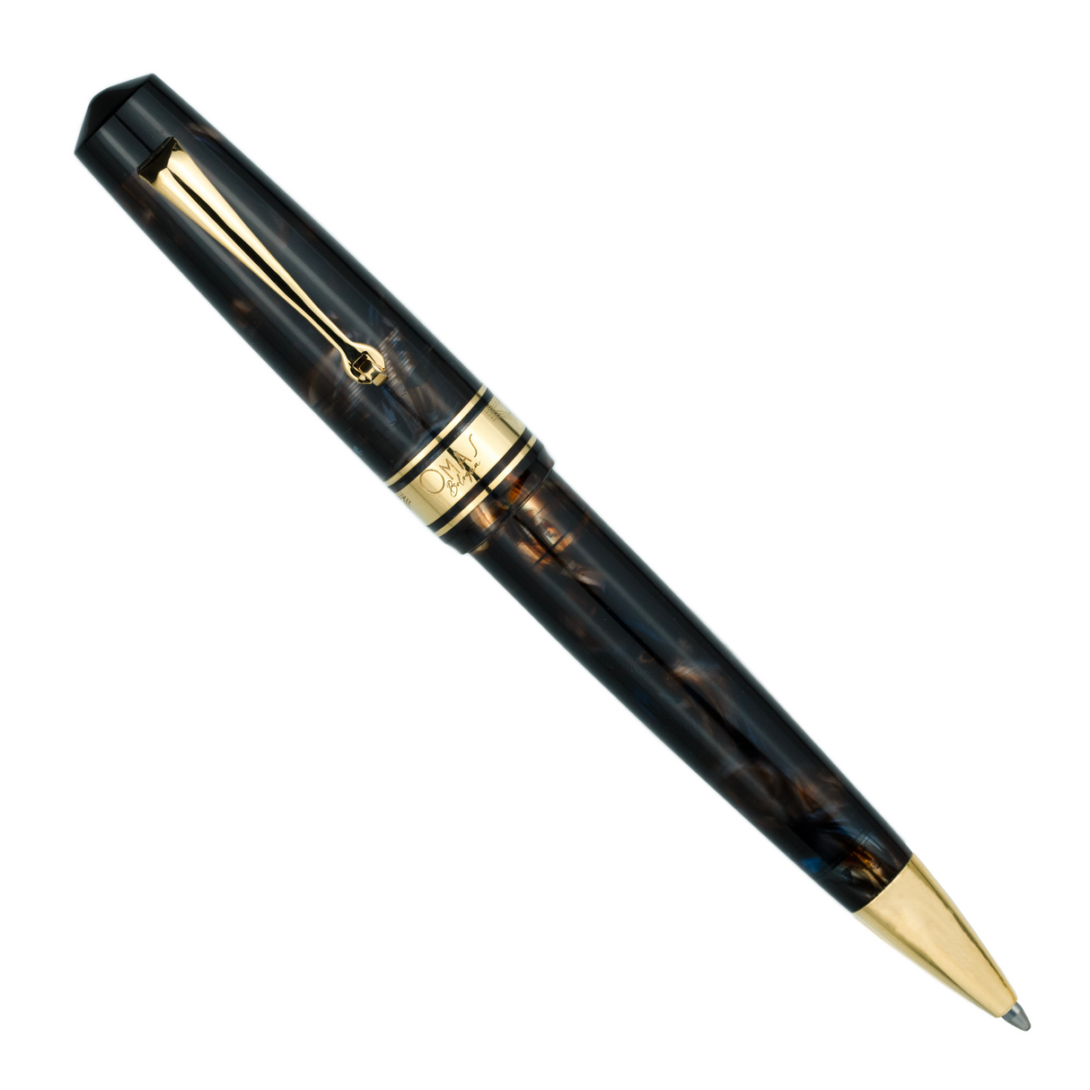 OMAS Bologna Ballpoint Pen Galassia Gold Trim