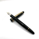 Montblanc #146 Black Resin LeGrand Meisterstuck Fountain Pen - Semi-Flex Double Broad Stub-like 18kt Gold Nib