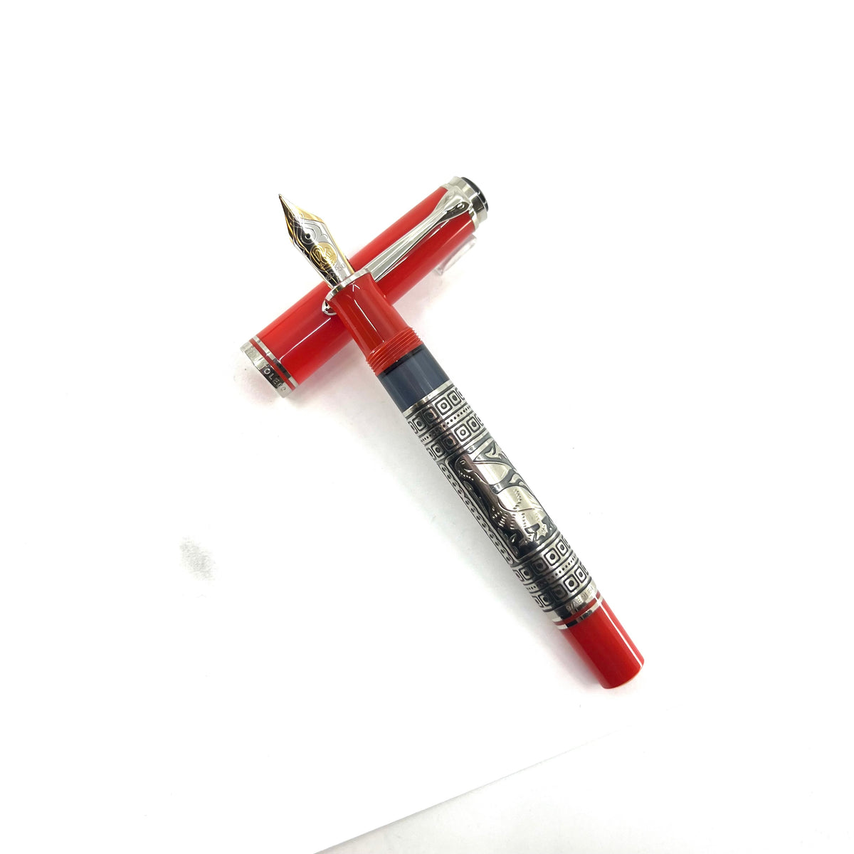 Pelikan Souveran M910 (M800 Size) Red Toledo Special Edition  Fountain Pen - Fine 18kt Gold Nib