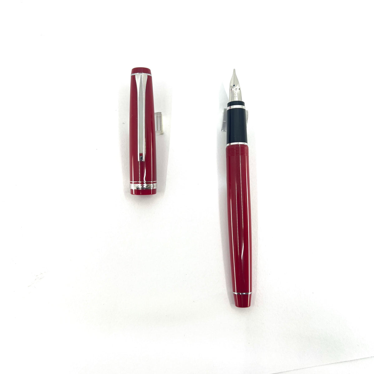 Pilot Red Resin Falcon Fountain Pen - Flexible Broad 14kt Gold Nib