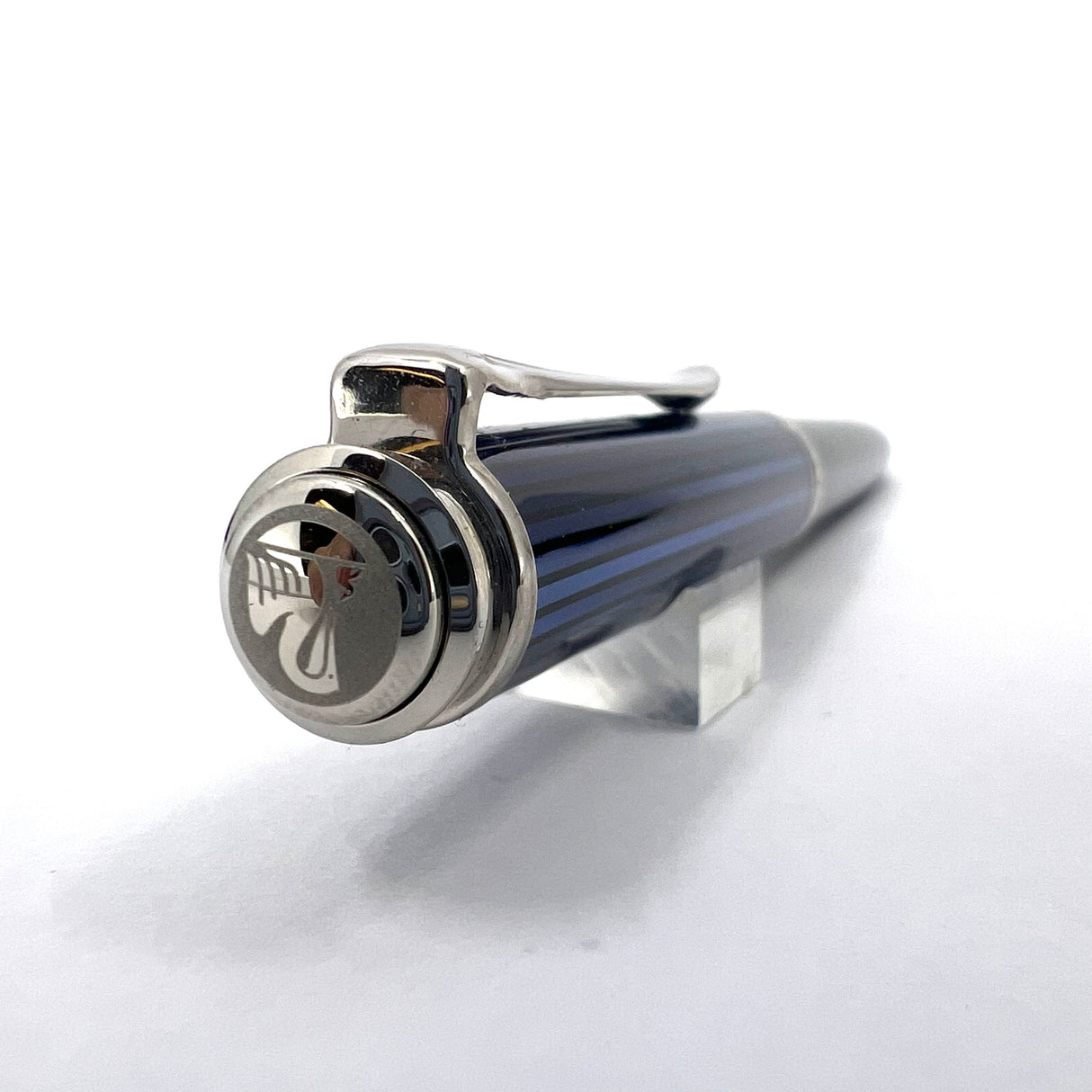 Pelikan K805 Blue Striped Ballpoint Pen/Platinum Plated Trim