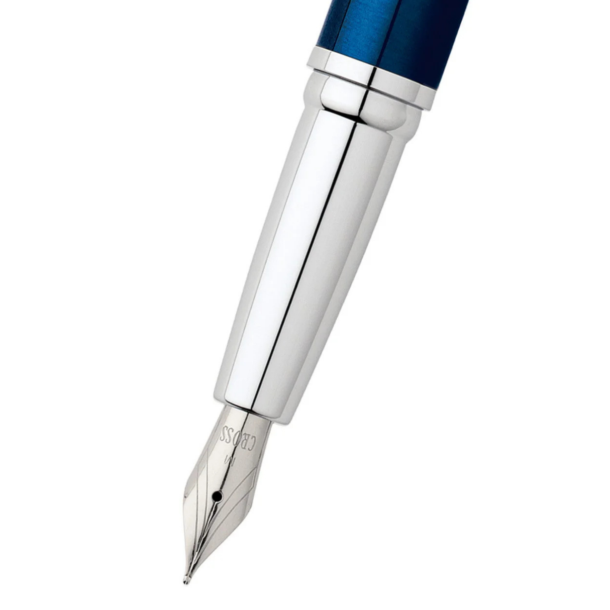 Cross ATX® Translucent Blue Lacquer with Polished Chrome Trim Fountain Pen