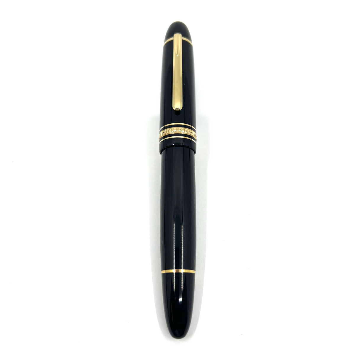 Montblanc Black Meisterstuck #149 Fountain Pen-Broad Oblique (Profile Of Left Foot) 18kt Gold Nib