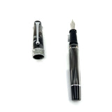 Aurora "Europa" Optima Marbled Charcoal & Gray Limited  Edition Fountain Pen - Fine 18kt Gold Nib