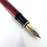 Pelikan M800 Black/Red Striped Fountain Pen - The Original! - Medium 18kt Gold Nib