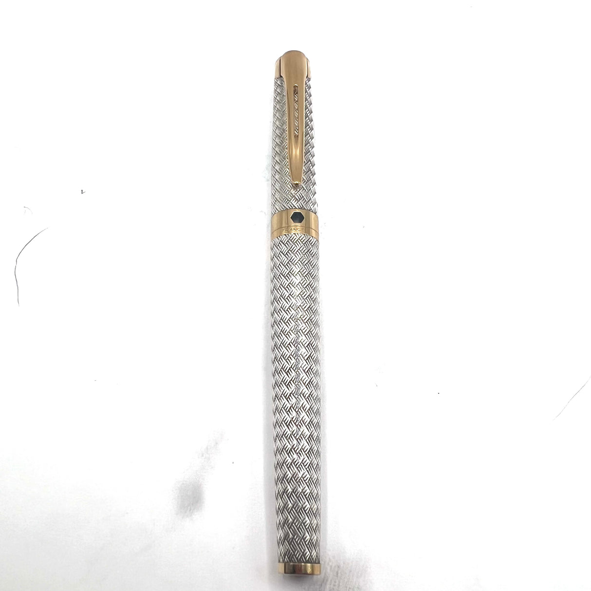 Waterman L'Etalon Sterling Silver Basket Weave Design Fountain Pen- Medium 18kt Gold Nib