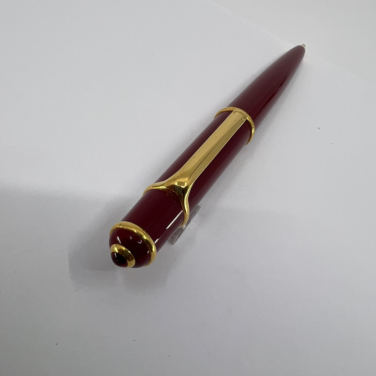 Cartier Diabolo Bordeaux Red  Ballpoint Pen - Gold-Plated Trim - Very Scarce in Bordeaux!