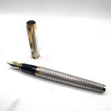 Waterman L'Etalon Sterling Silver Basket Weave Design Fountain Pen- Medium 18kt Gold Nib