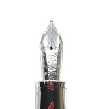 Pelikan M7005 Majesty Fountain Pen - Black Cap/Sterling Silver  Barrel -  Fine 18kt Gold Nib