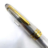 Montblanc LeGrand Solitaire #146 Sterling Silver Pinstriped Fountain Pen - Medium 18kt Gold Nib