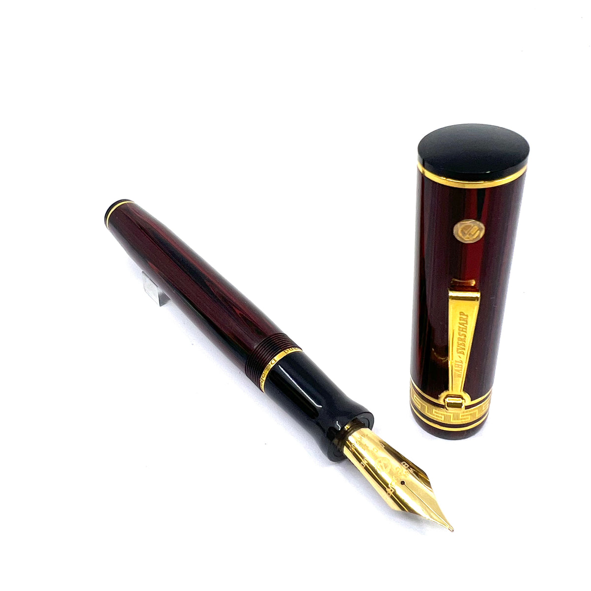 Wahl-Eversharp Decoband Rosewood Ebonite Fountain Pen -  Medium 14kt Gold Nib