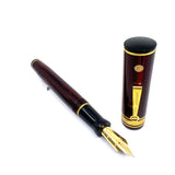Wahl-Eversharp Decoband Rosewood Ebonite Fountain Pen -  Medium 14kt Gold Nib