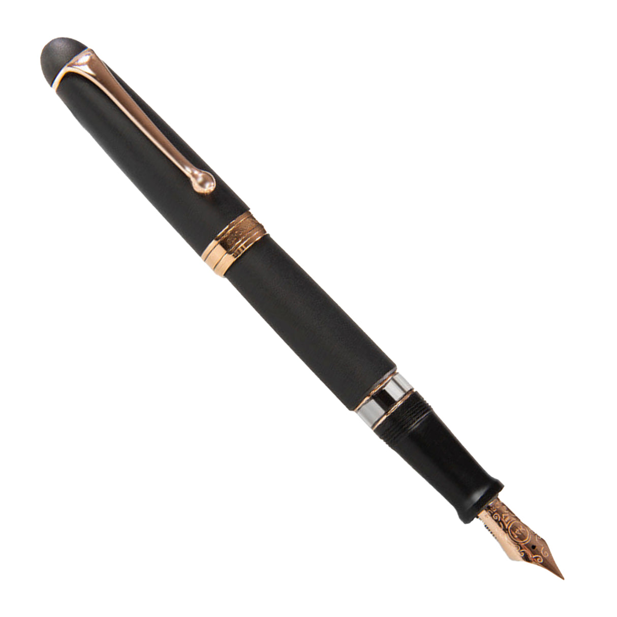 Aurora 88 Black Satin with Rose Gold Trim - Fountain Pen (Large)