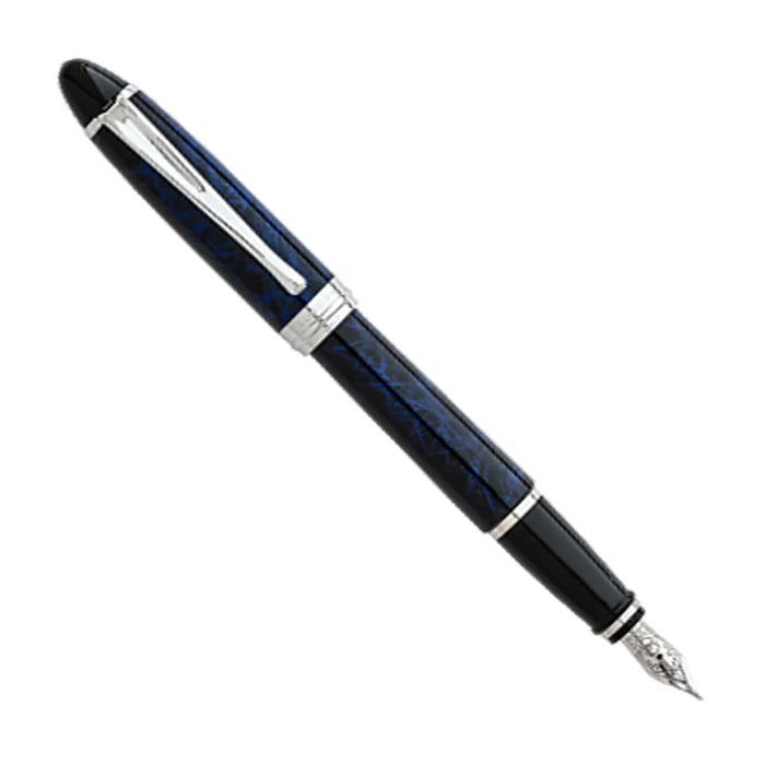 Aurora Ipsilon De Luxe Blue Lacquer Marble - Fountain Pen w/ 14kt Gold Nib
