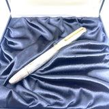 Montblanc LeGrand Solitaire #146 Sterling Silver Pinstriped Fountain Pen - Medium 18kt Gold Nib