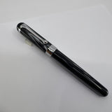 Aurora Alpha Tuscan Night Lustrous Marbled Charcoal Fountain Pen - Medium 14kt Gold Nib