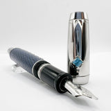Montblanc Boheme "Jewel" Retractable Nib Blue "Lizardskin" Fountain Pen - Medium 18kt Gold Nib