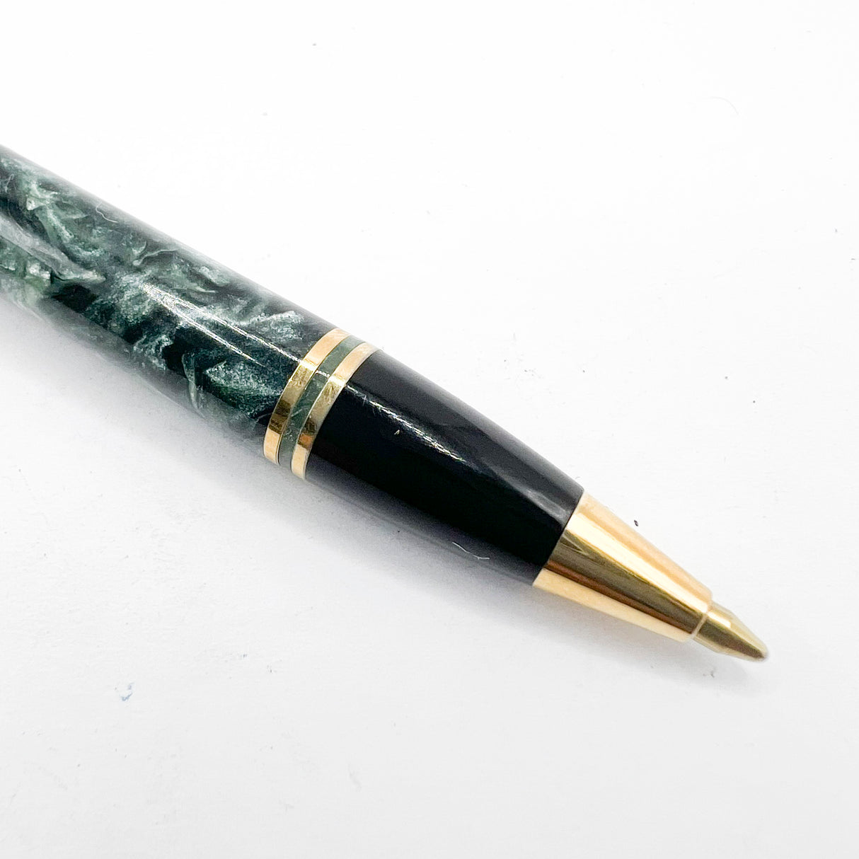 Parker  Duofold Marbled Green Cap Actuated Ballpoint Pen - Circa 1990 - Scarce!
