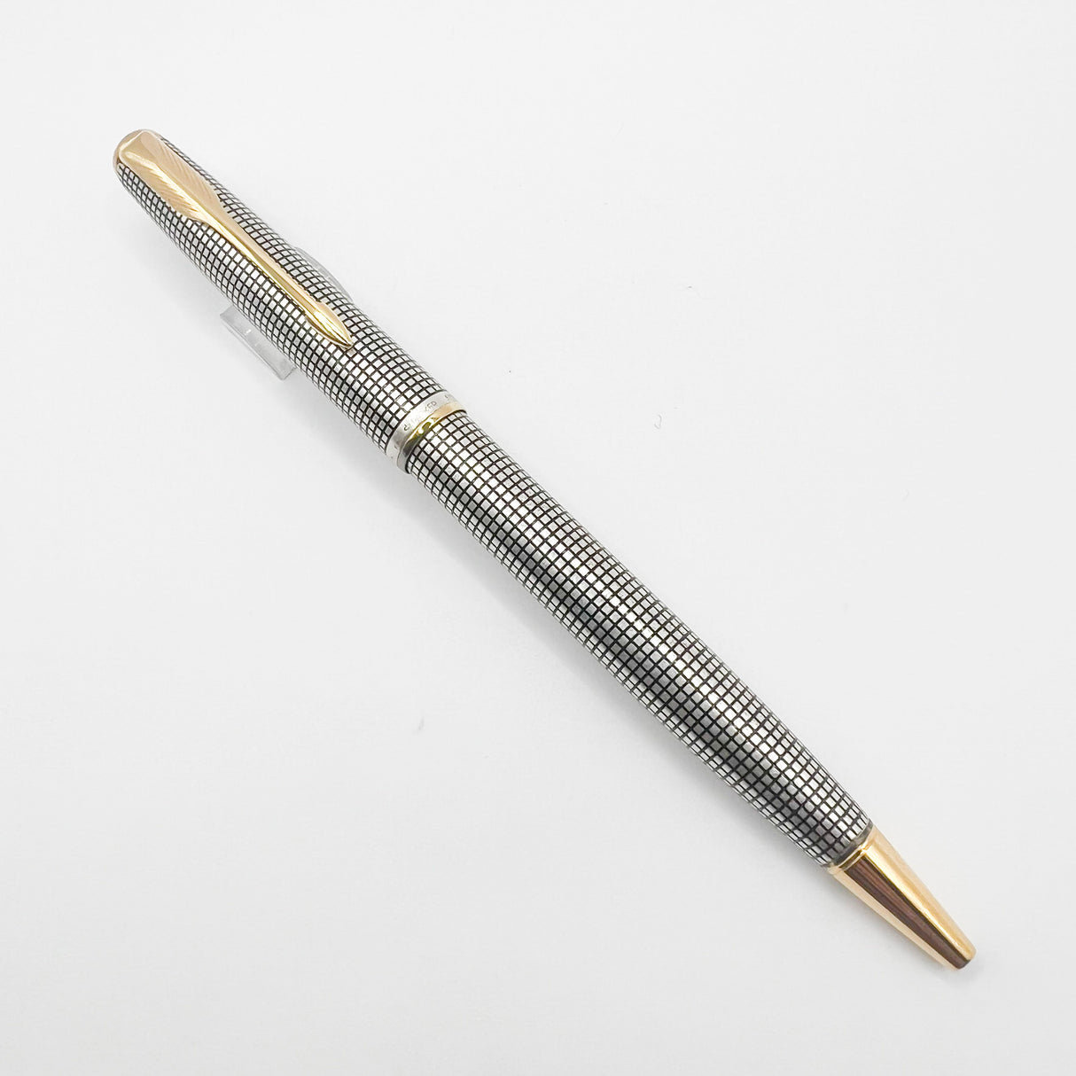 Parker Sonnet Sterling Silver Cisele Cross Hatch Design Ballpoint  Pen - Circa 1997