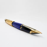Waterman Edson Blue Translucent Fountain Pen - Oblique Left Handed Fine 18 Kt Gold Nib