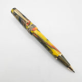 Delta Gallery Ballpoint Pen - Bright Yellow Background with Orange, Brown and Black Brushstrokes