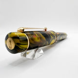 Delta Gallery Ballpoint Pen - Bright Yellow Background with Orange, Brown and Black Brushstrokes