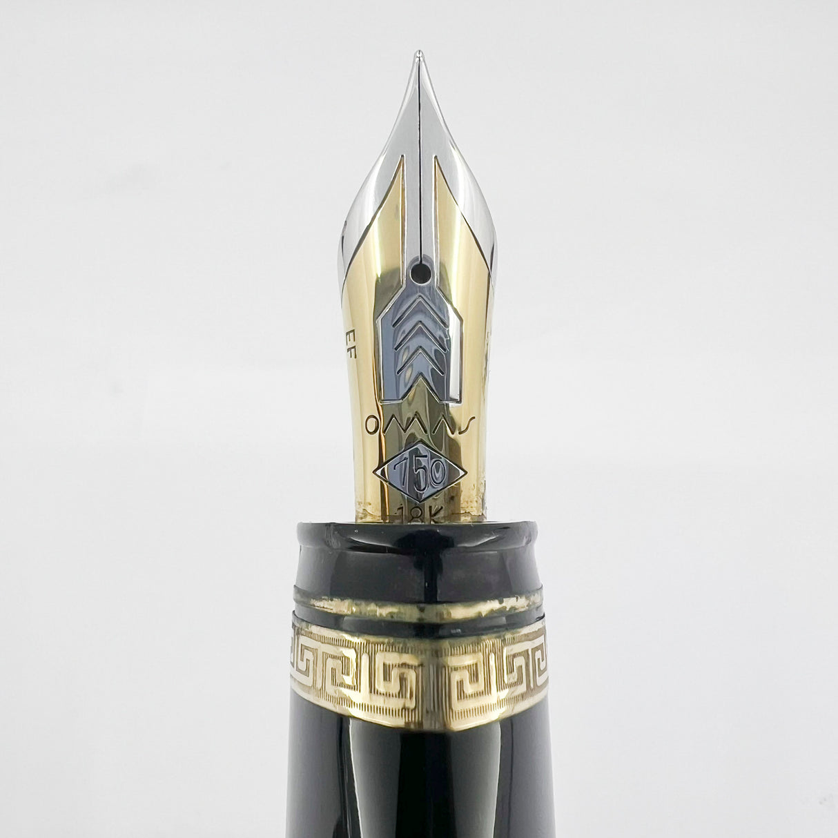OMAS Blue/Black Overisized  #360 Triangulated Fountain Pen - Extra Fine 18kt Gold Nib