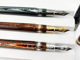 ASC -  Armando Simoni Club "THE 3 KINGS SET" The Grail of ASC - Set of 3 Celluloid Fountain Pens with Specialty Flexible Nibs!