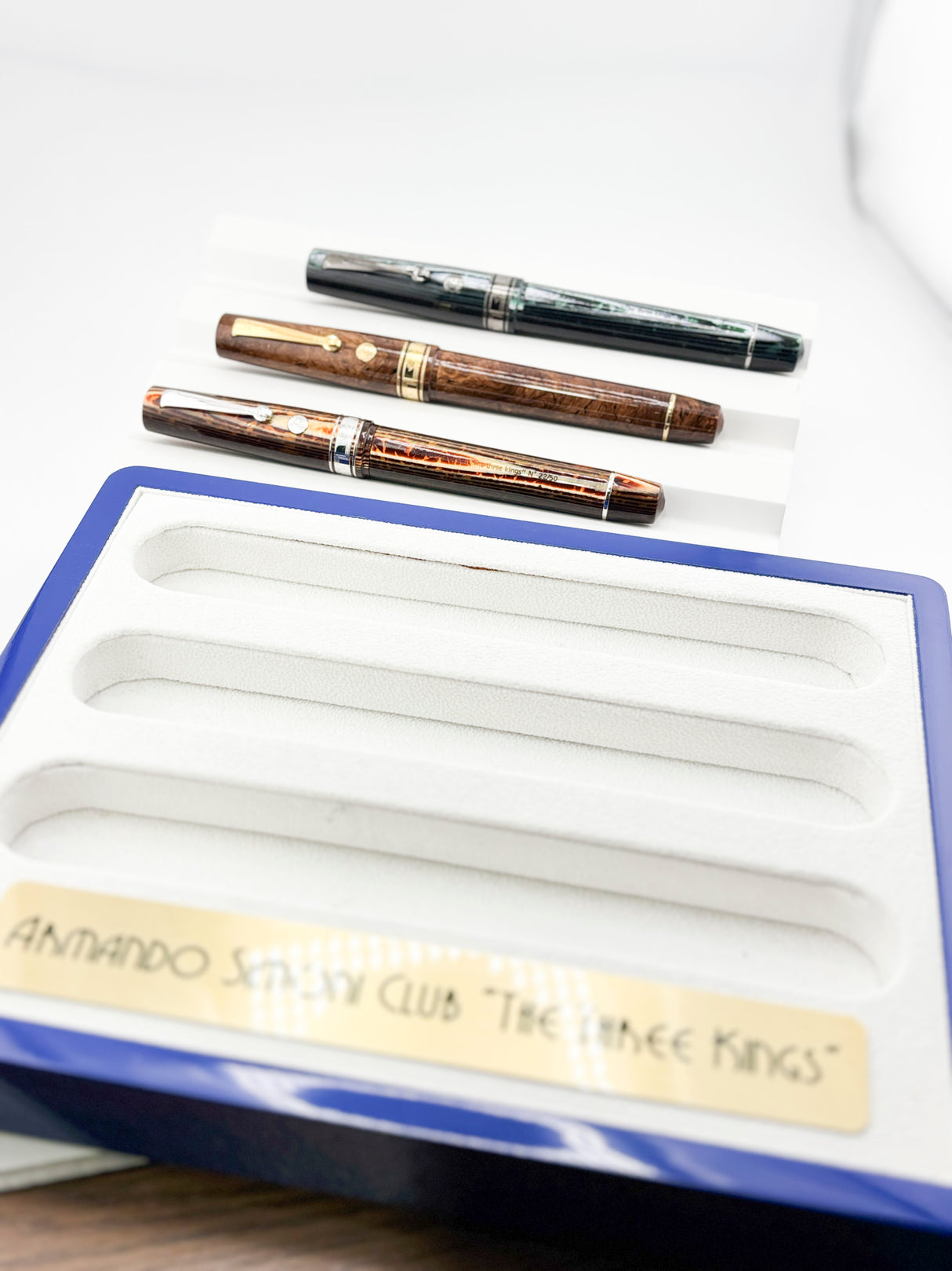 ASC -  Armando Simoni Club "THE 3 KINGS SET" The Grail of ASC - Set of 3 Celluloid Fountain Pens with Specialty Flexible Nibs!