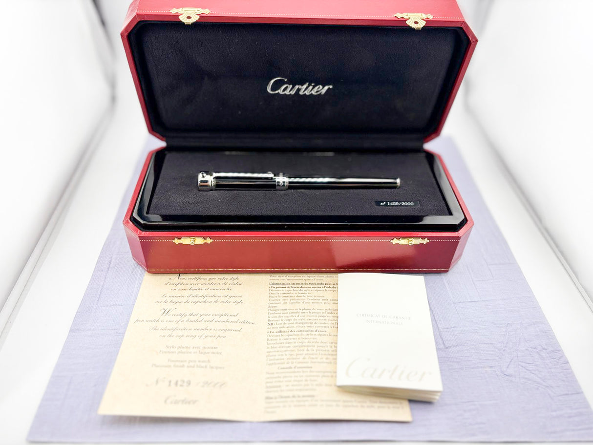 CARTIER Limited Edition 2000 Fountain Pen Watch Ref. ST190007 - LE# 1429/2000 - Medium 18kt Gold Nib